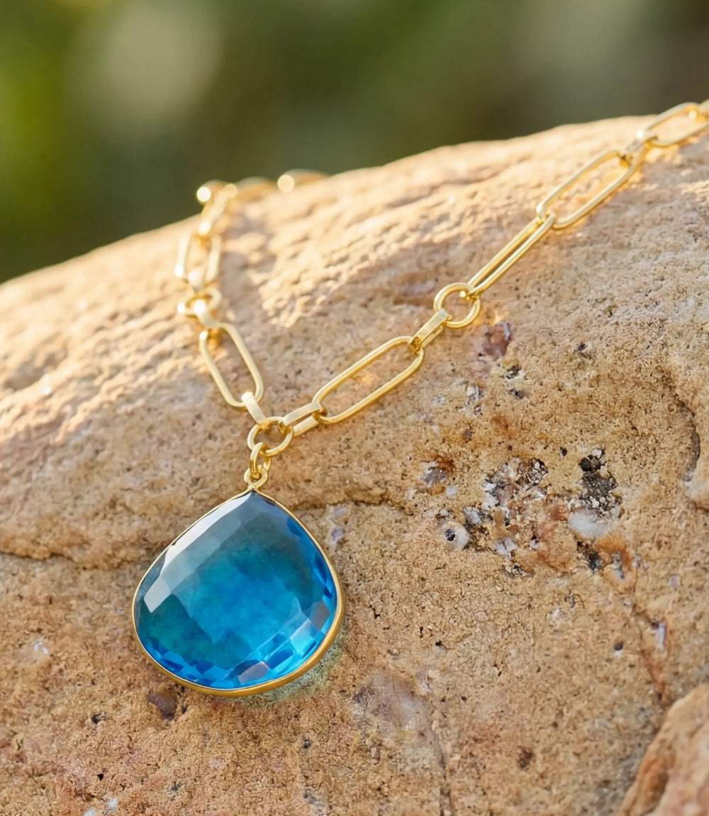 Teal Quartz Pendant Necklace - Image 13