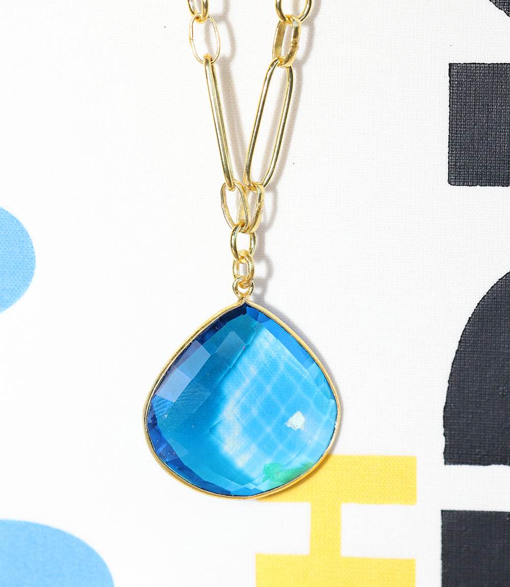 Teal Quartz Pendant Necklace - Image 5