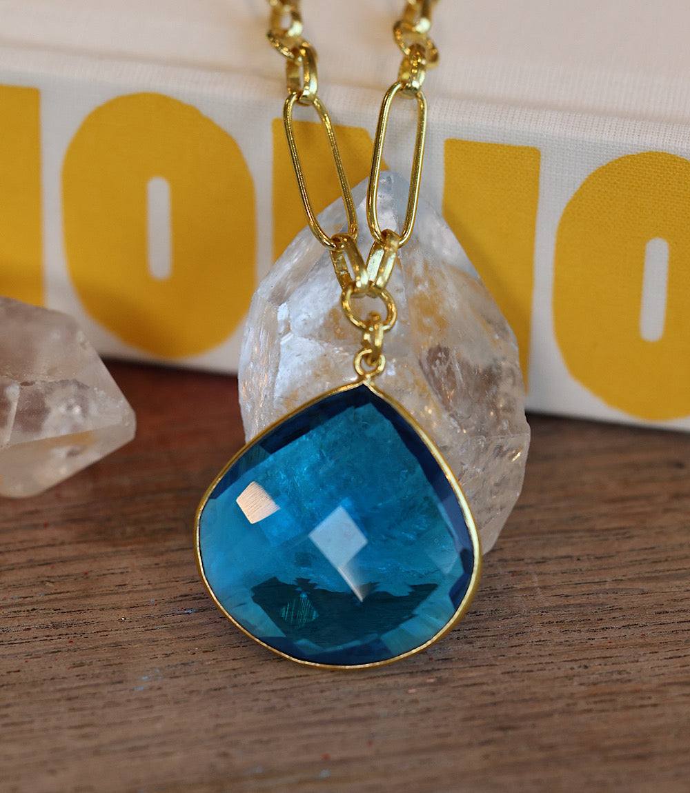 Teal Quartz Pendant Necklace - Image 7