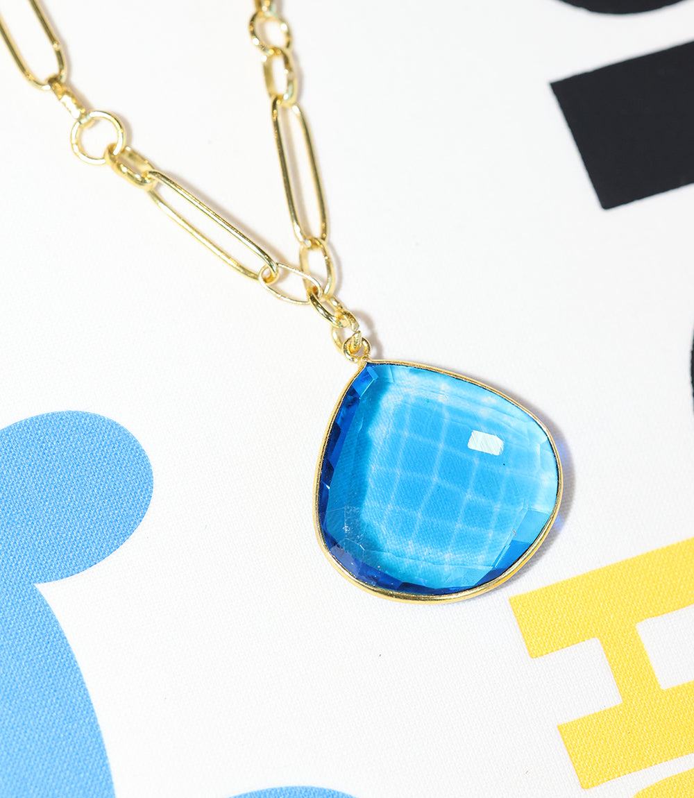 Teal Quartz Pendant Necklace - Image 8