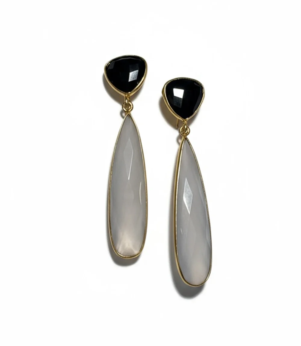 Teardrop Contrast Earrings - Image 2
