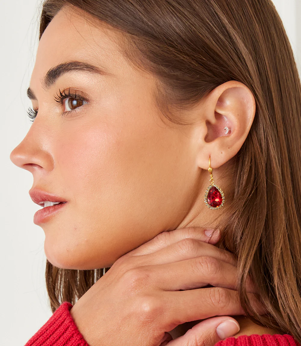 Teardrop Crystal Earrings - Image 2