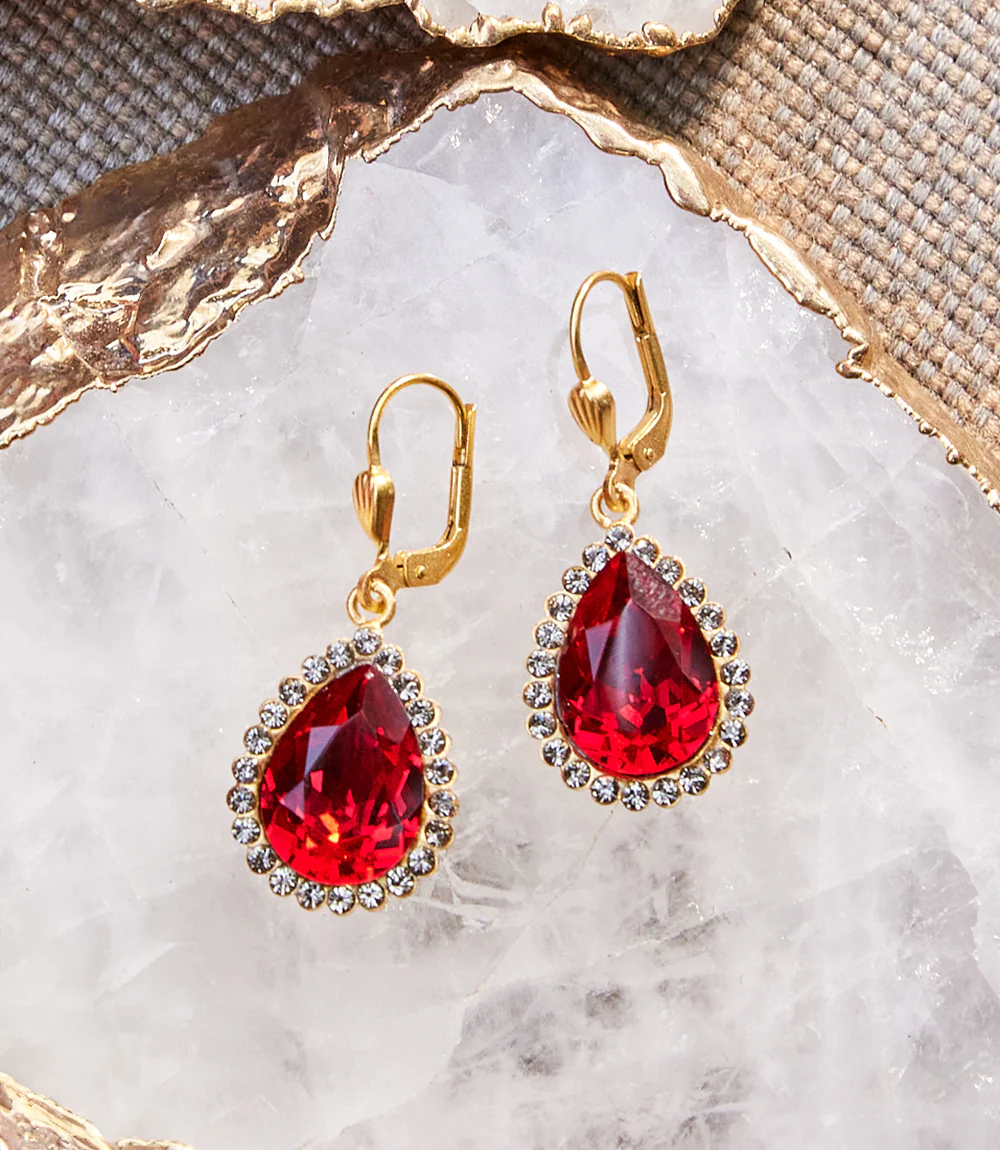 Teardrop Crystal Earrings - Image 3