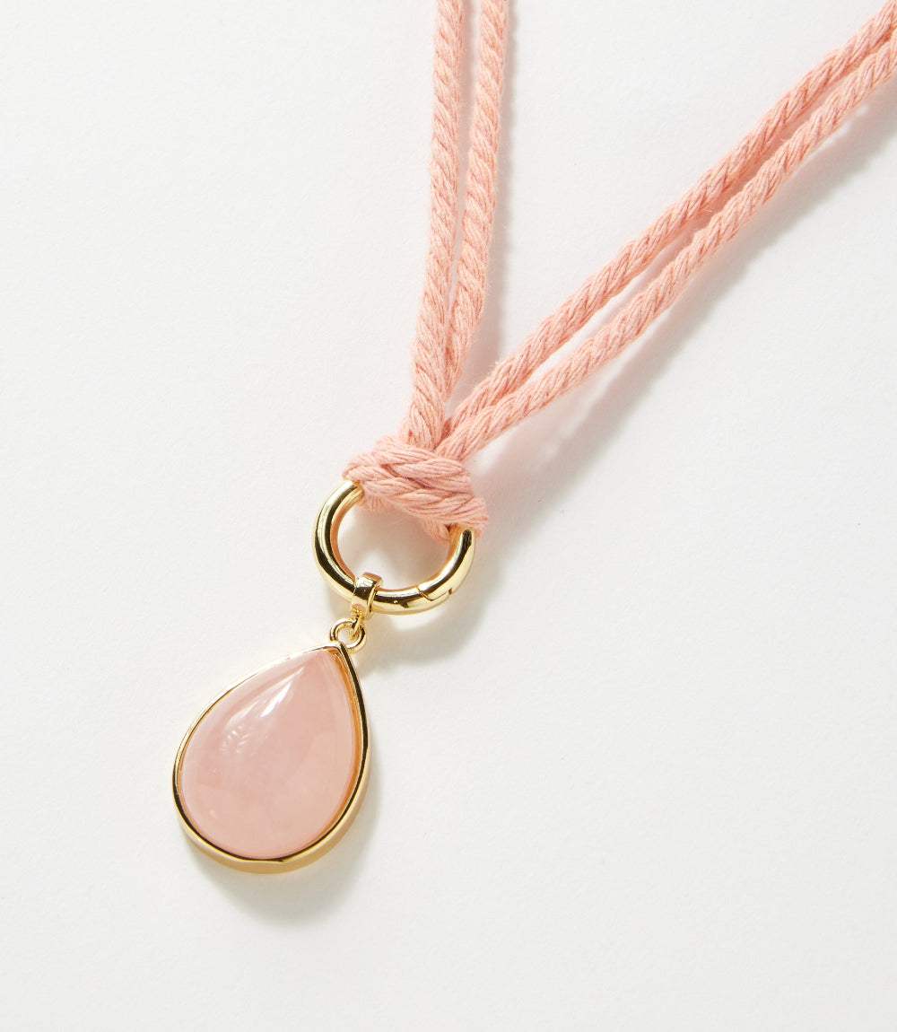 Teardrop Gemstone Cord Necklace - Image 3