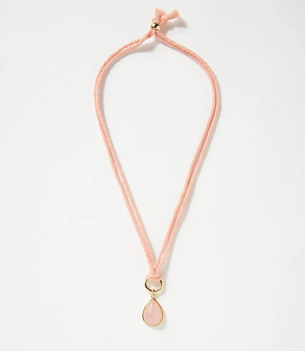 Teardrop Gemstone Cord Necklace - Image 5