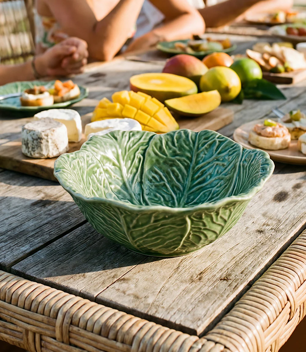 Textured Leaf Ceramic Bowl