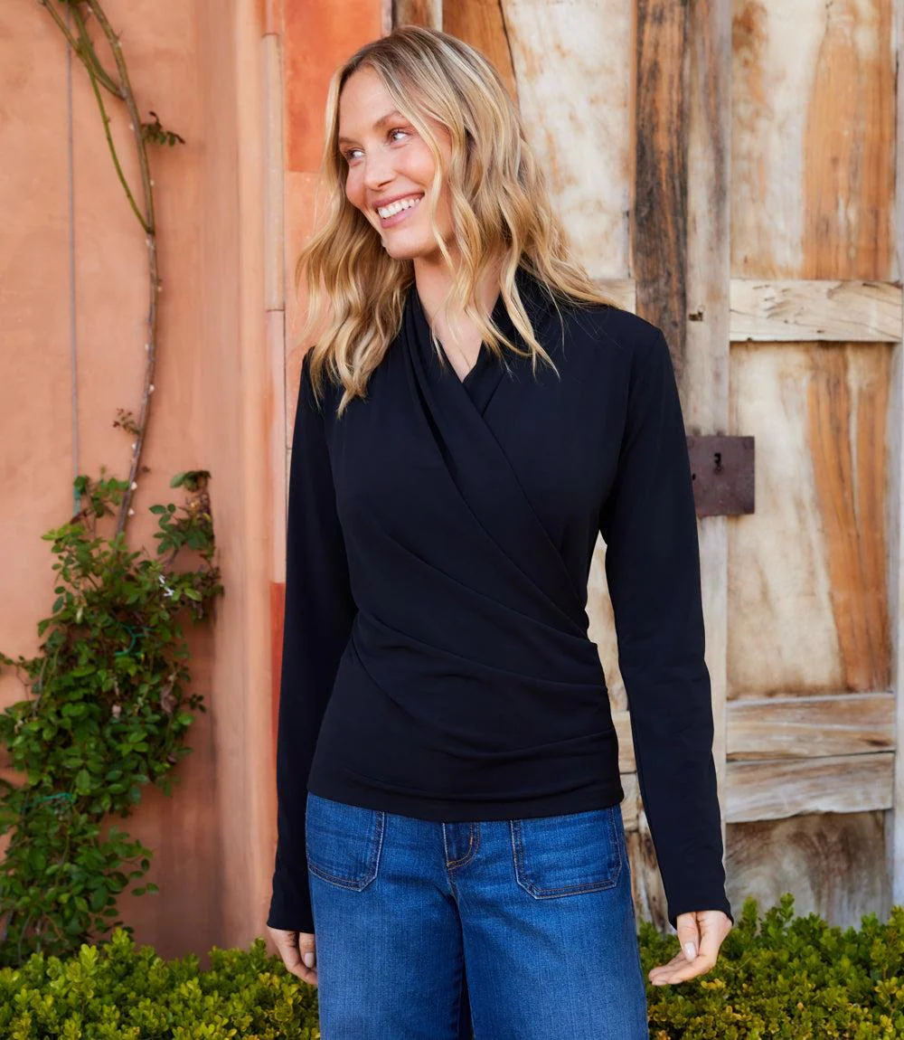 Travel Jersey Drape Front Crossover Top - Image 2