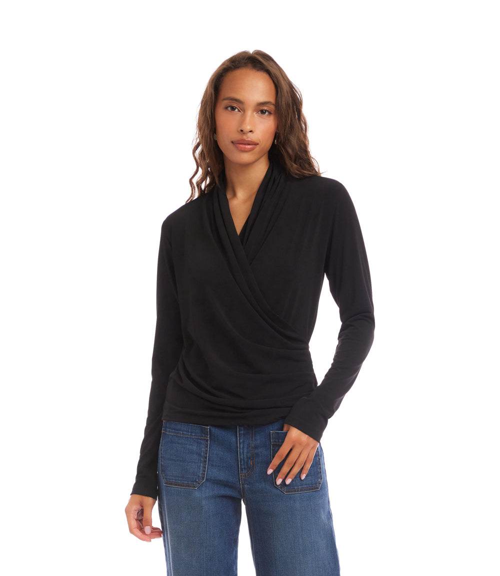 Travel Jersey Drape Front Crossover Top - Image 4