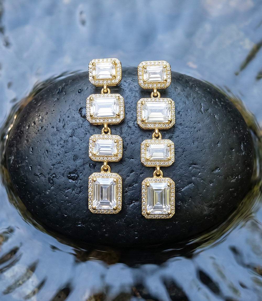Triple Crystal Earrings - Image 3