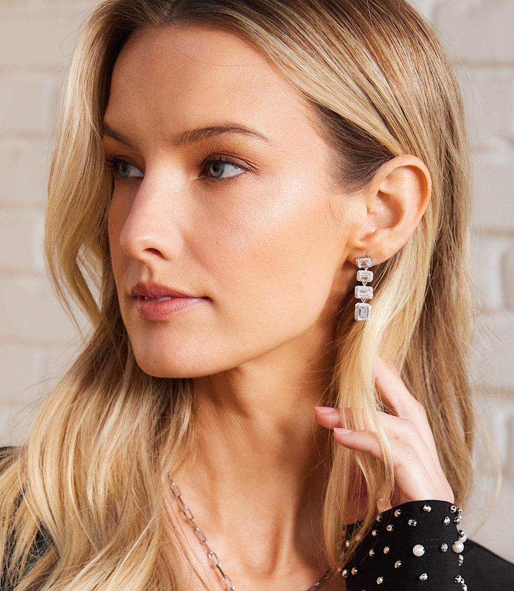 Triple Crystal Earrings - Image 4
