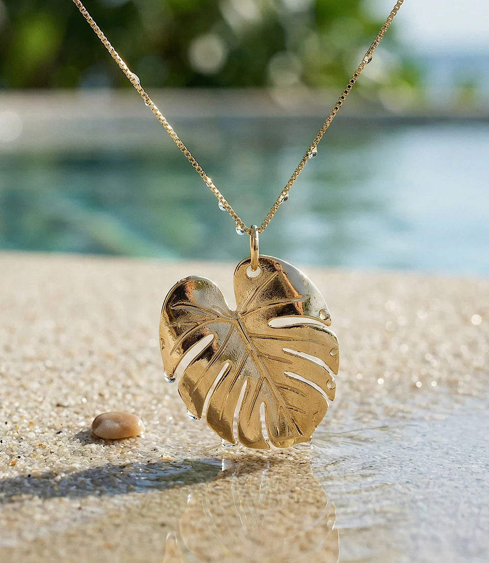Tropical Leaf Charm Necklace
