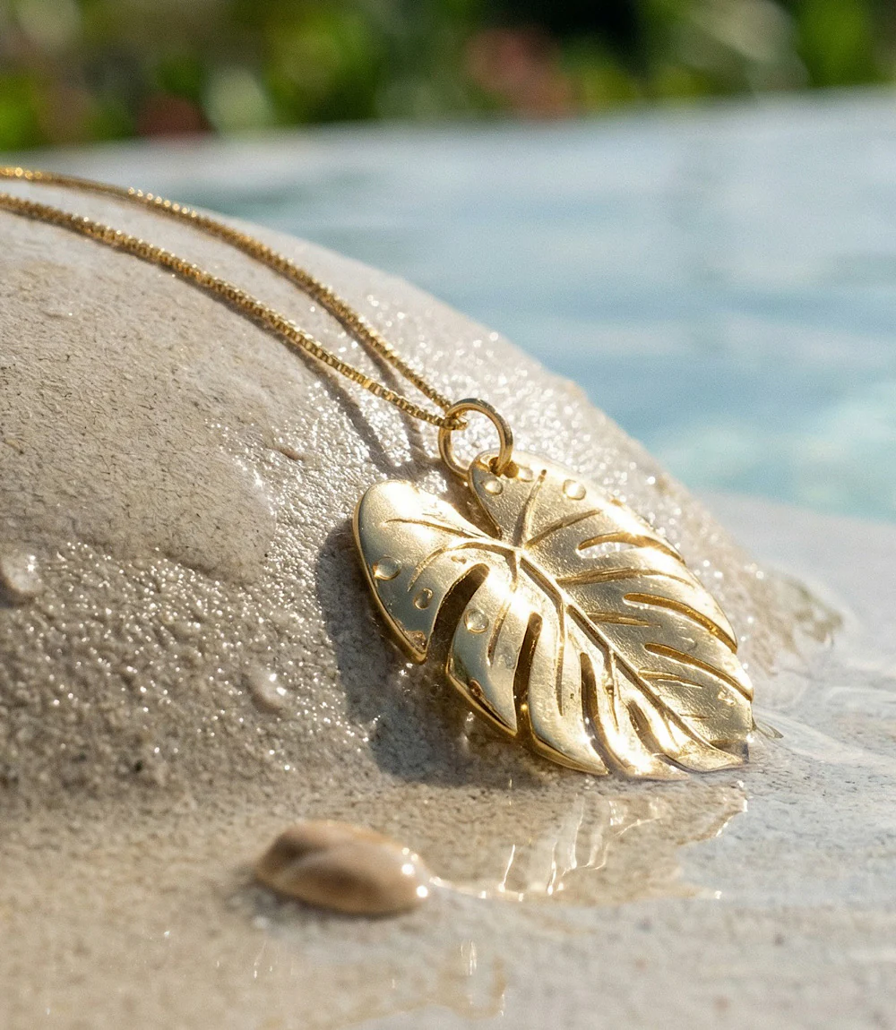 Tropical Leaf Charm Necklace - Image 3