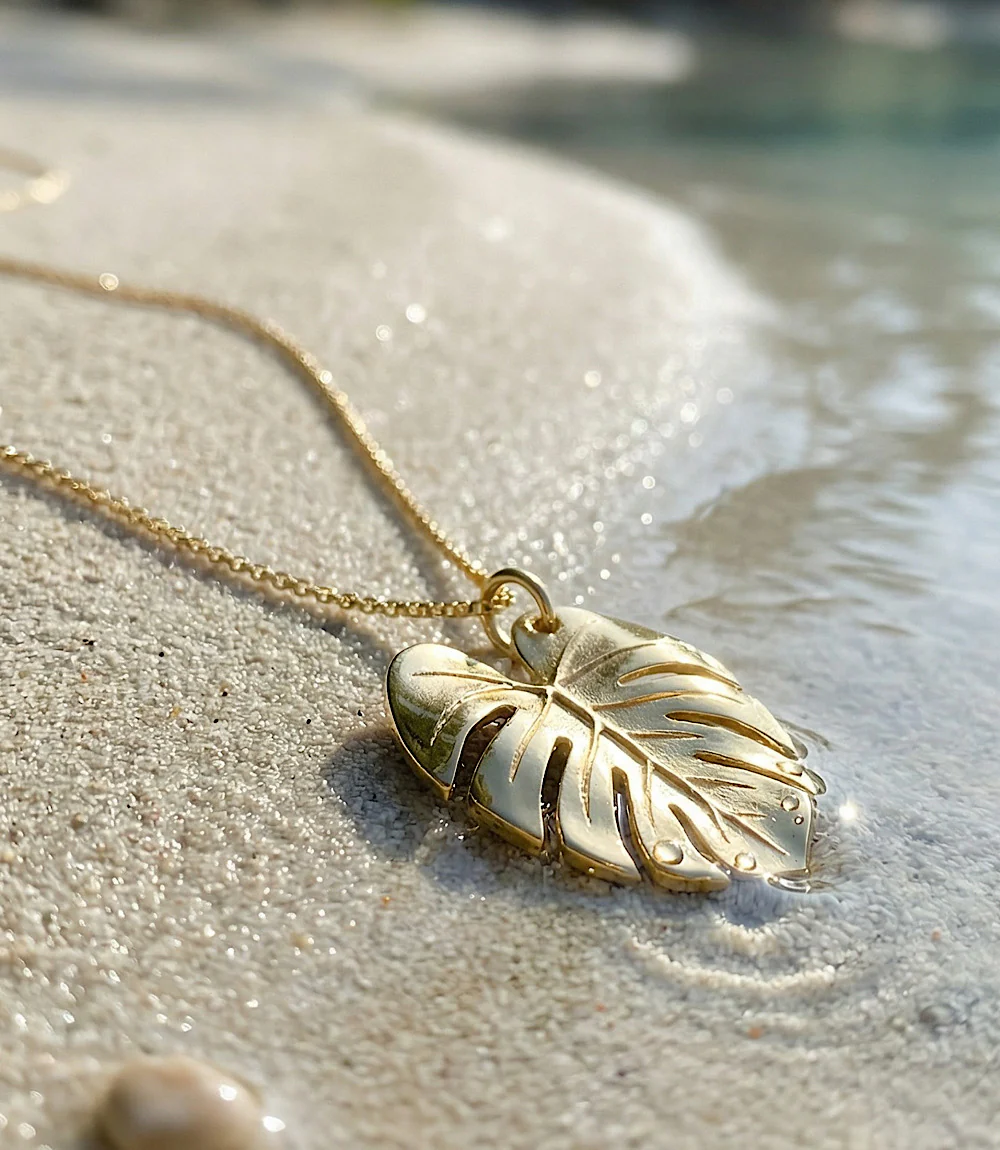 Tropical Leaf Charm Necklace - Image 5