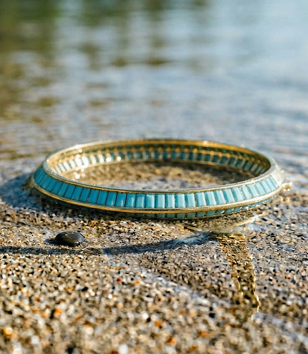 Turquoise Beaded Bangle - Image 3