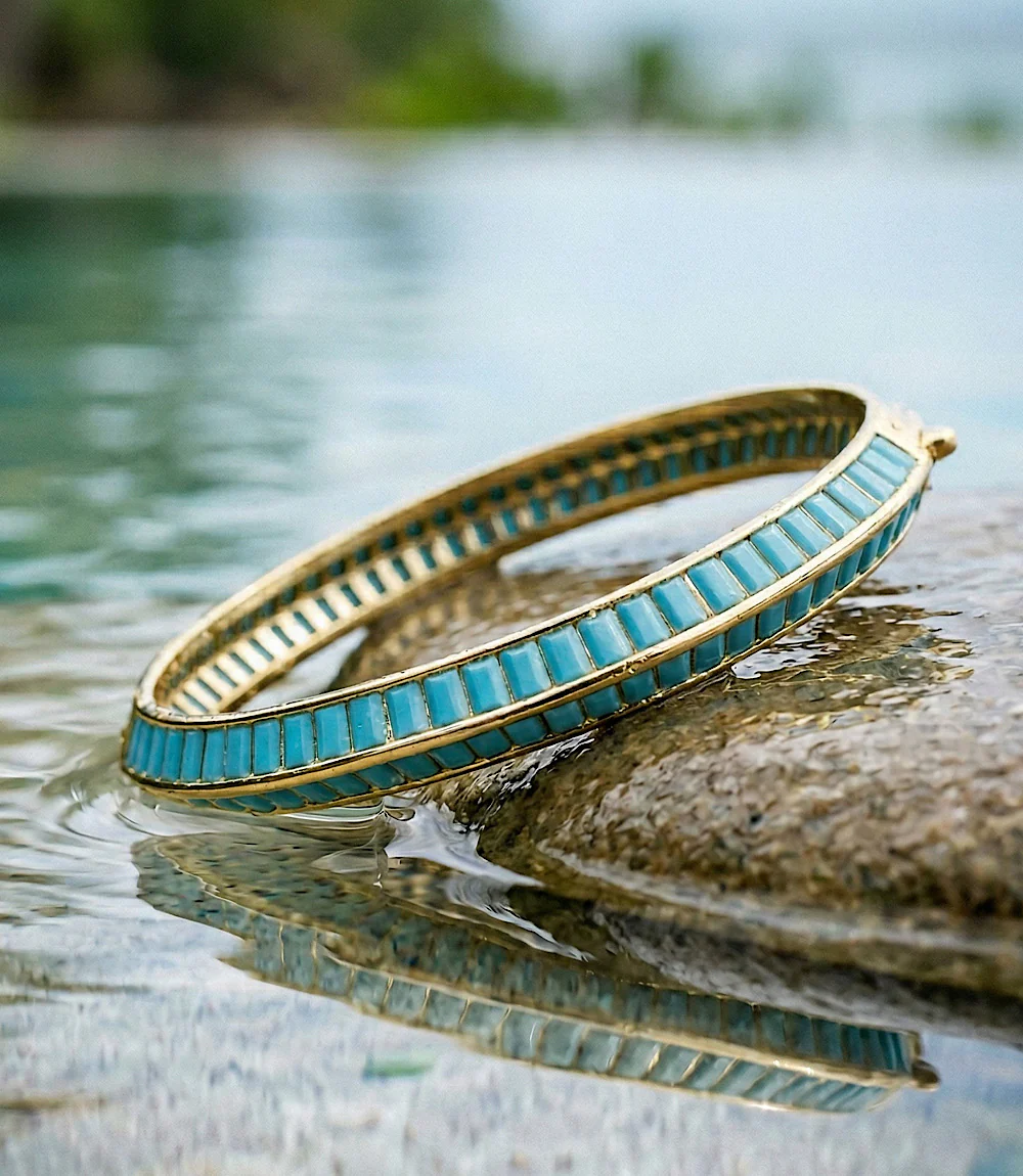 Turquoise Beaded Bangle - Image 5