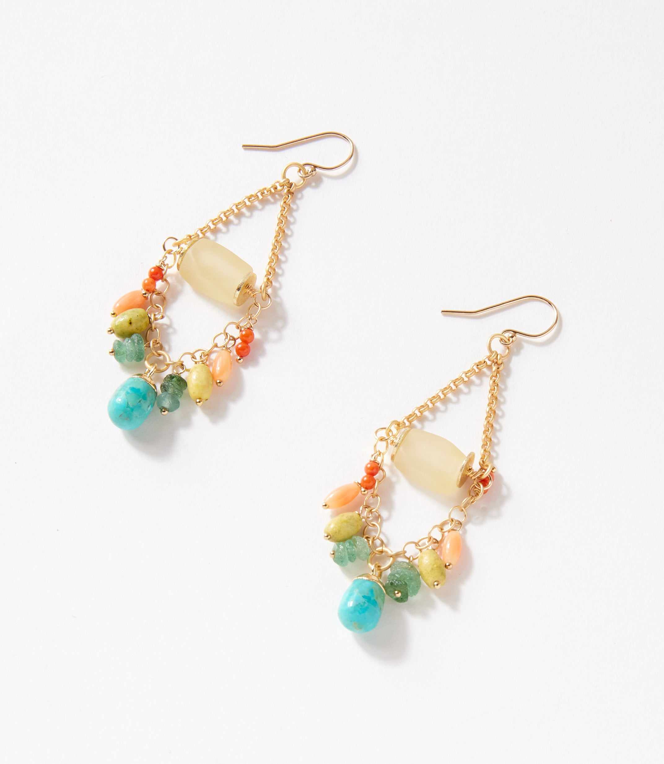 Turquoise Charm Cluster Earrings - Image 3