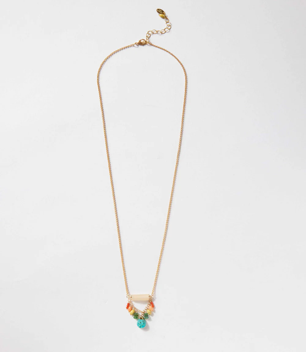 Turquoise Charm Cluster Necklace - Image 4