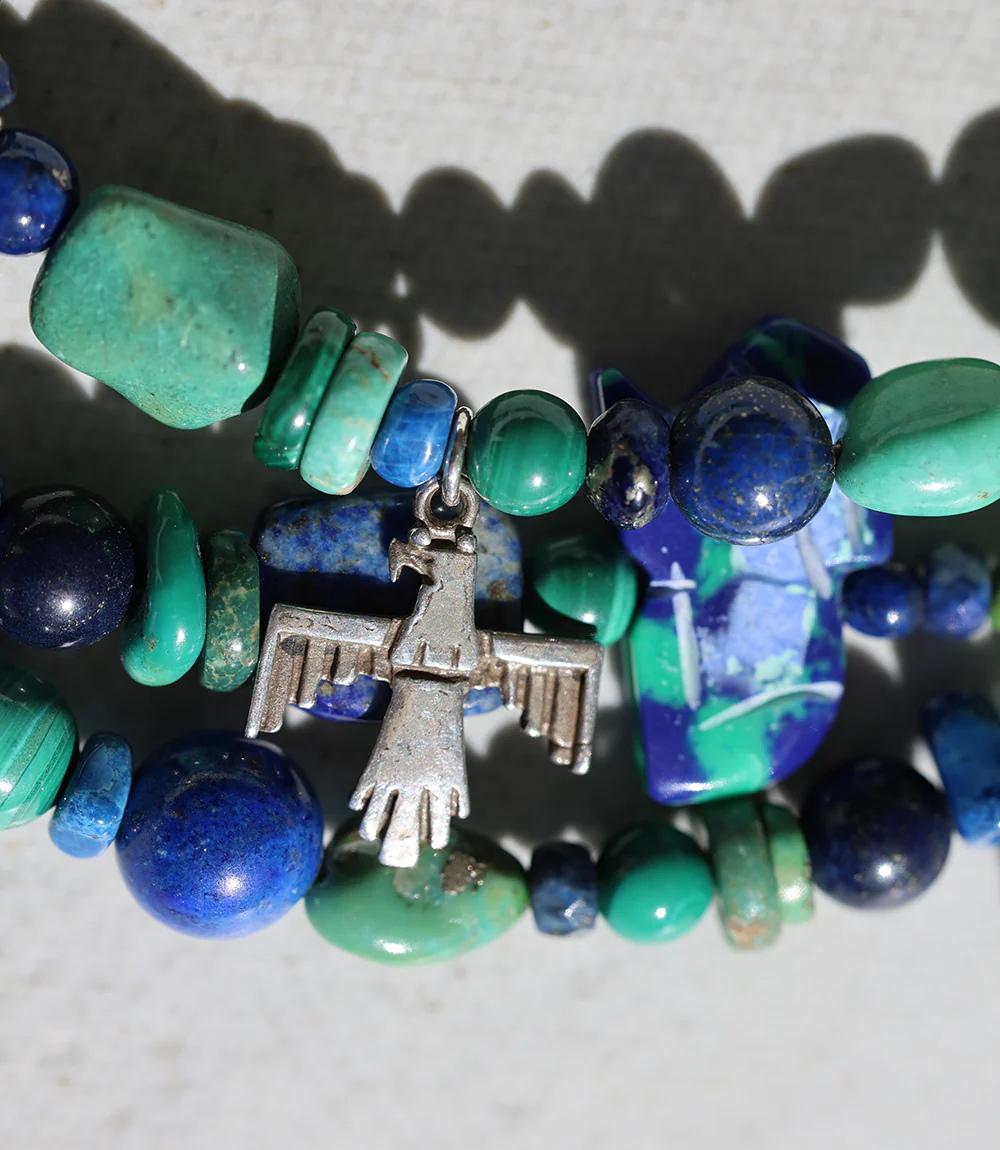 Turquoise, Lapis, Malachite, Multi Strand Necklace - Image 6