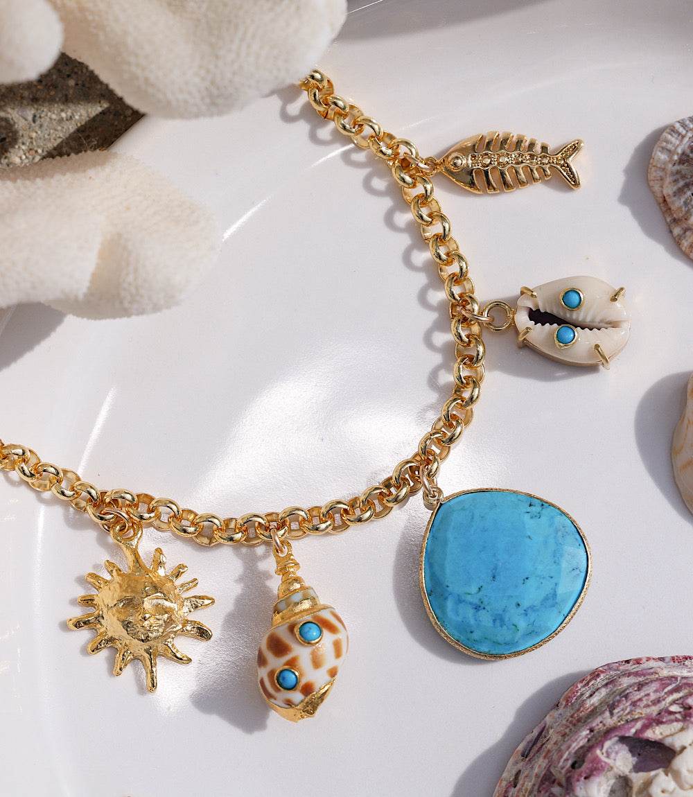 Turquoise Sea Charm Necklace - Image 3