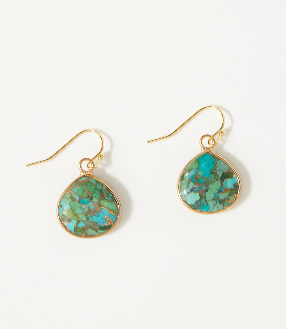 Turquoise Teardrop Earrings - Image 2
