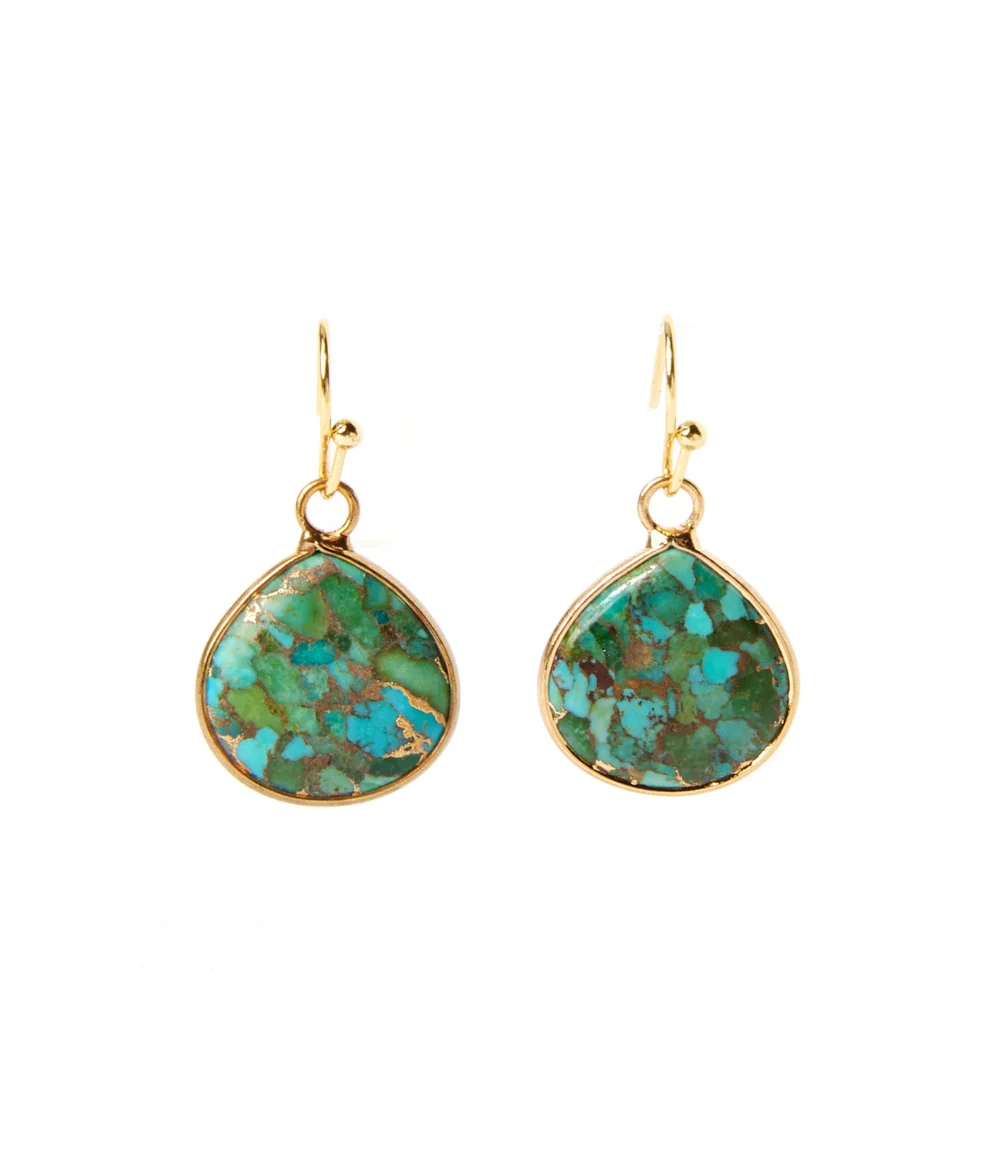 Turquoise Teardrop Earrings - Image 3