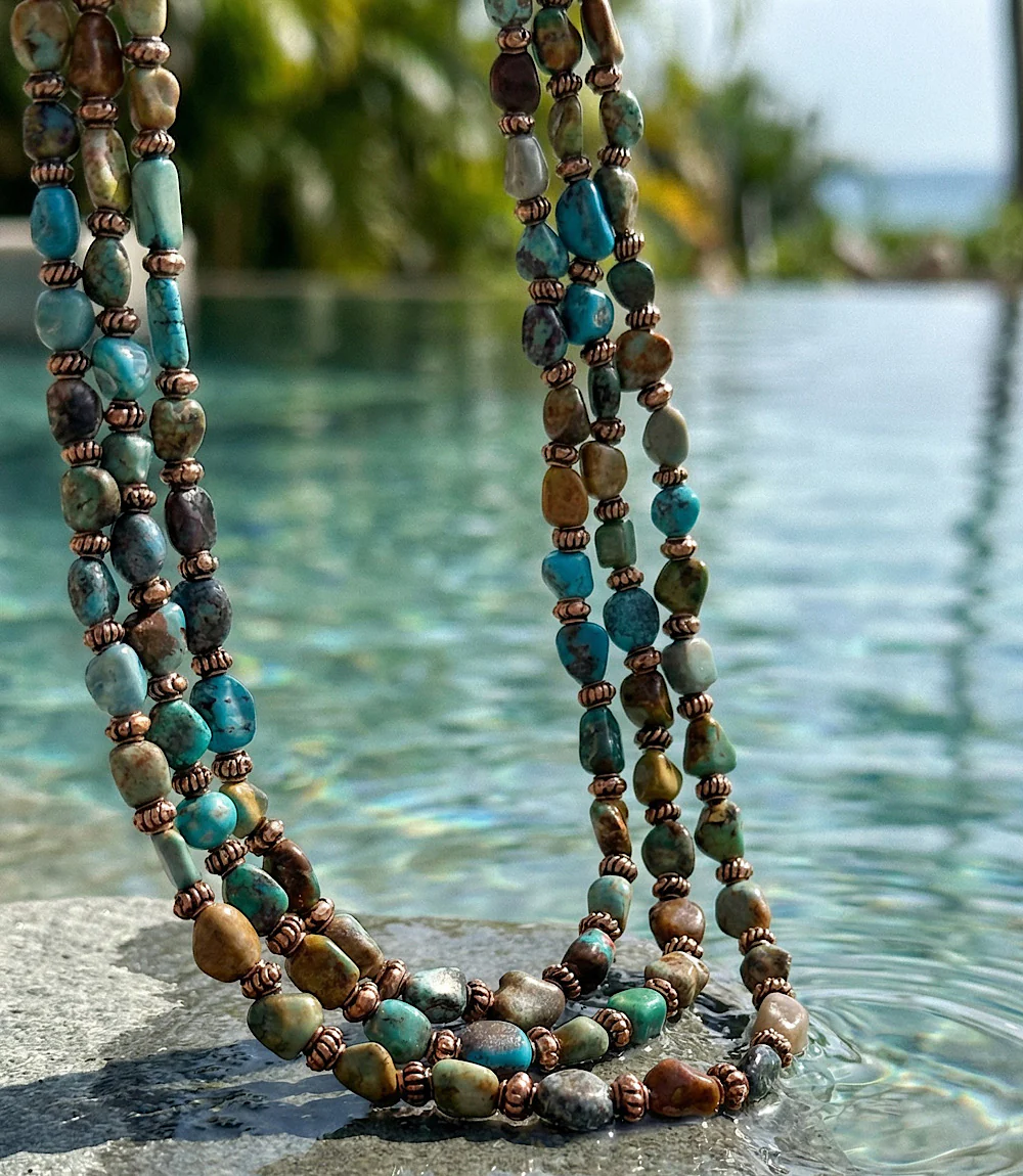 Turquoise Triple Strand Necklace - Image 3