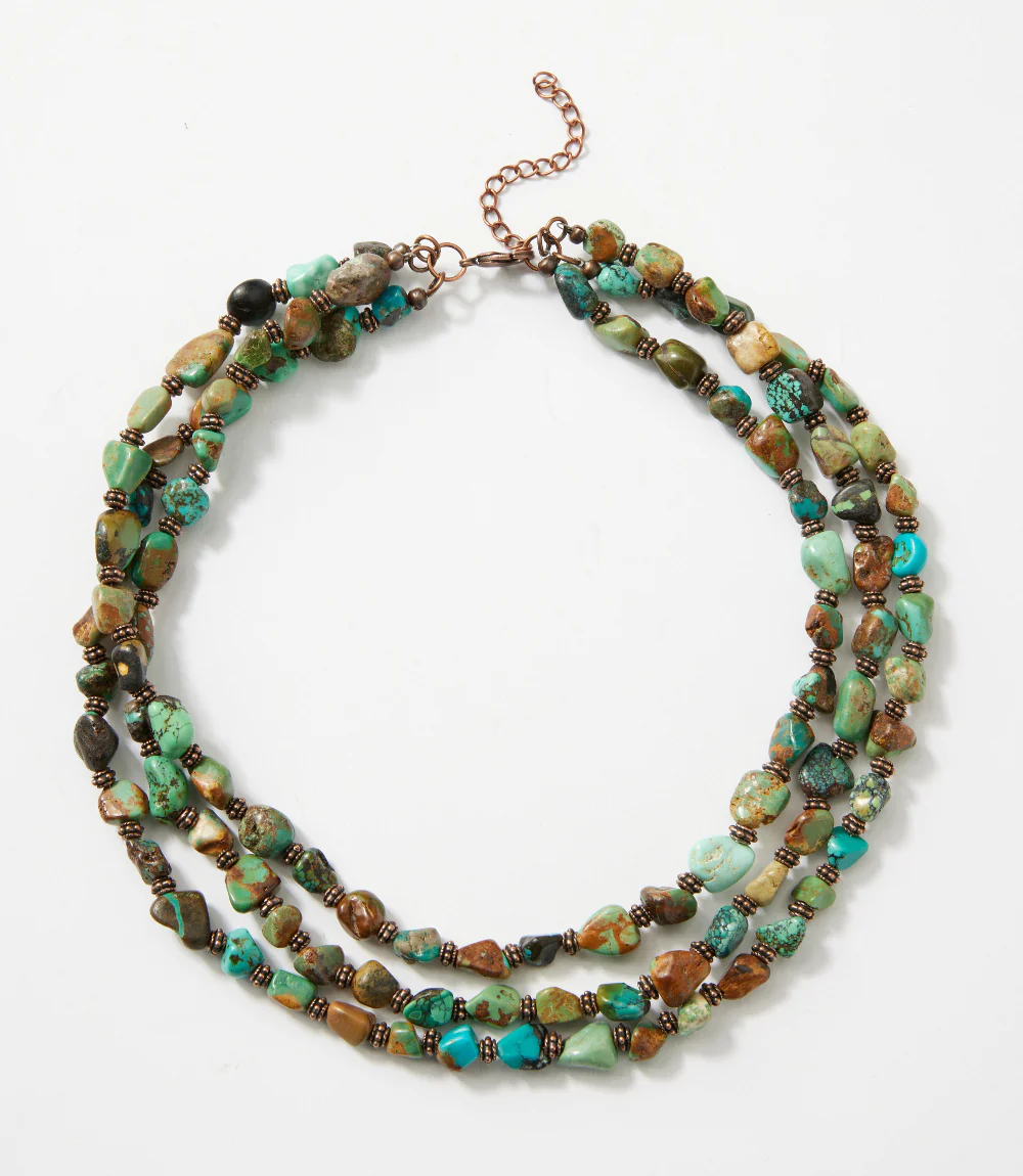 Turquoise Triple Strand Necklace - Image 4