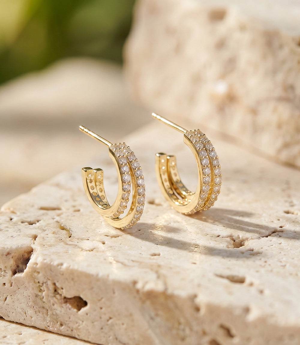 Twin Huggie Earrings