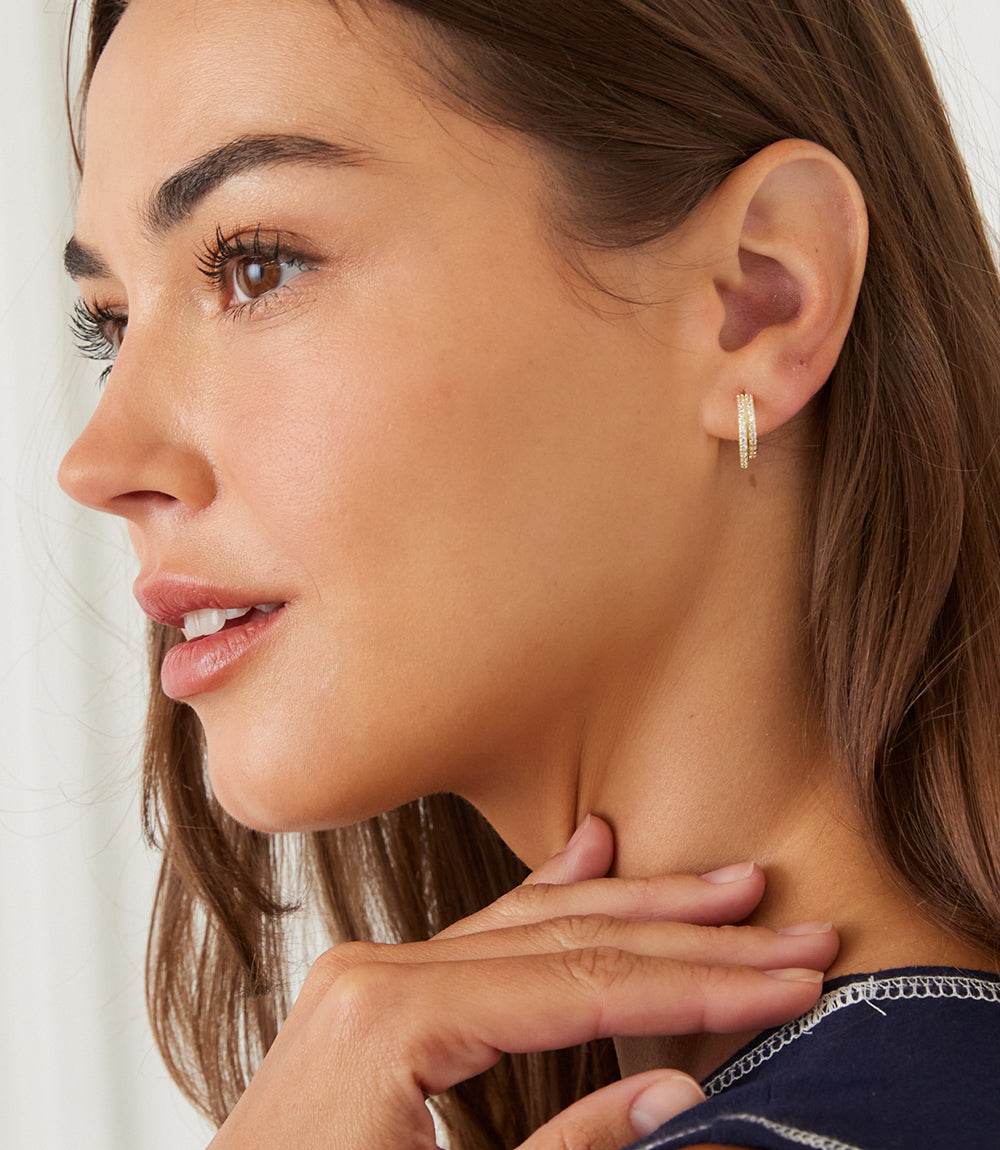 Twin Huggie Earrings - Image 2
