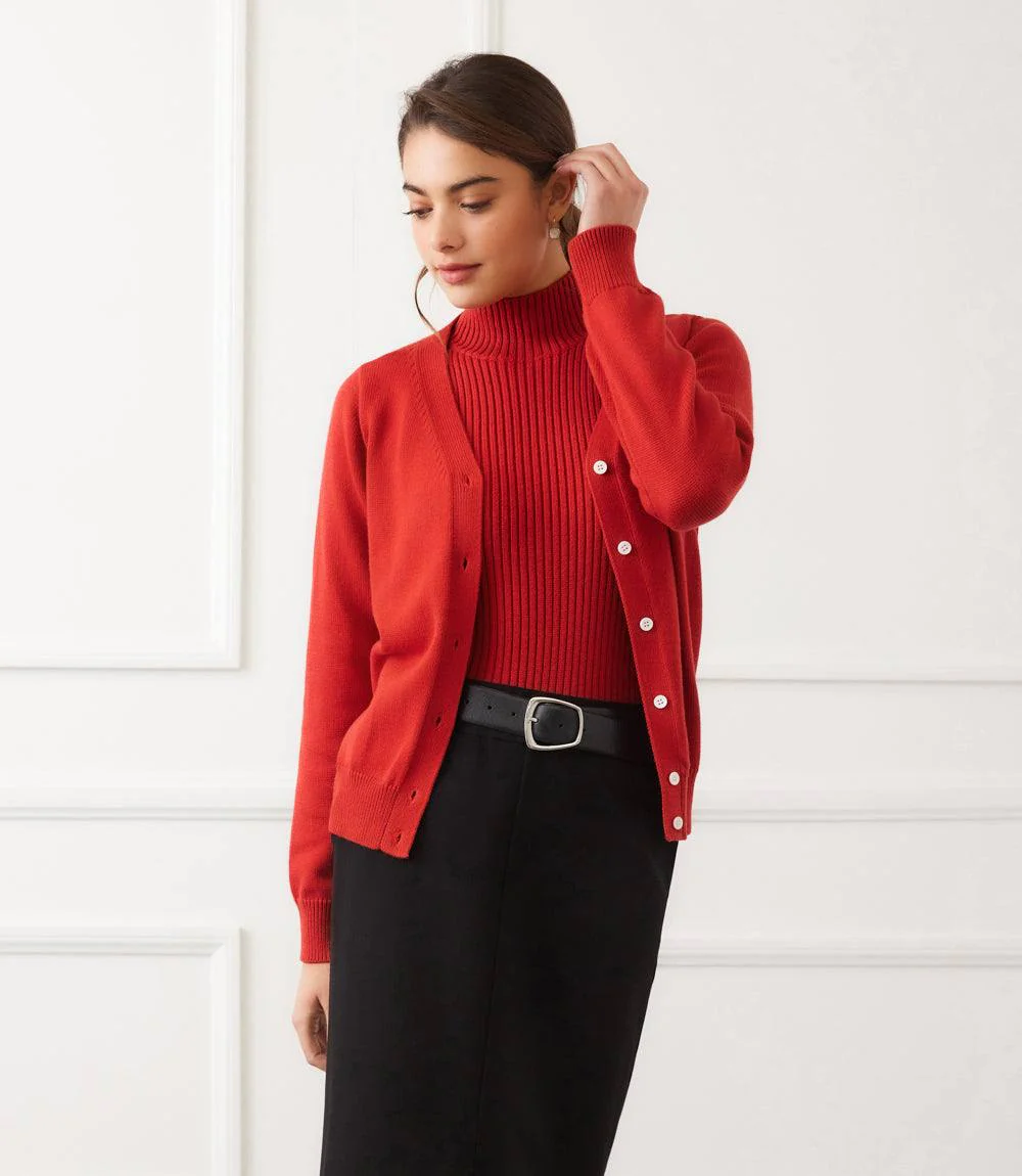 V-Neck Cardigan Sweater - Image 8