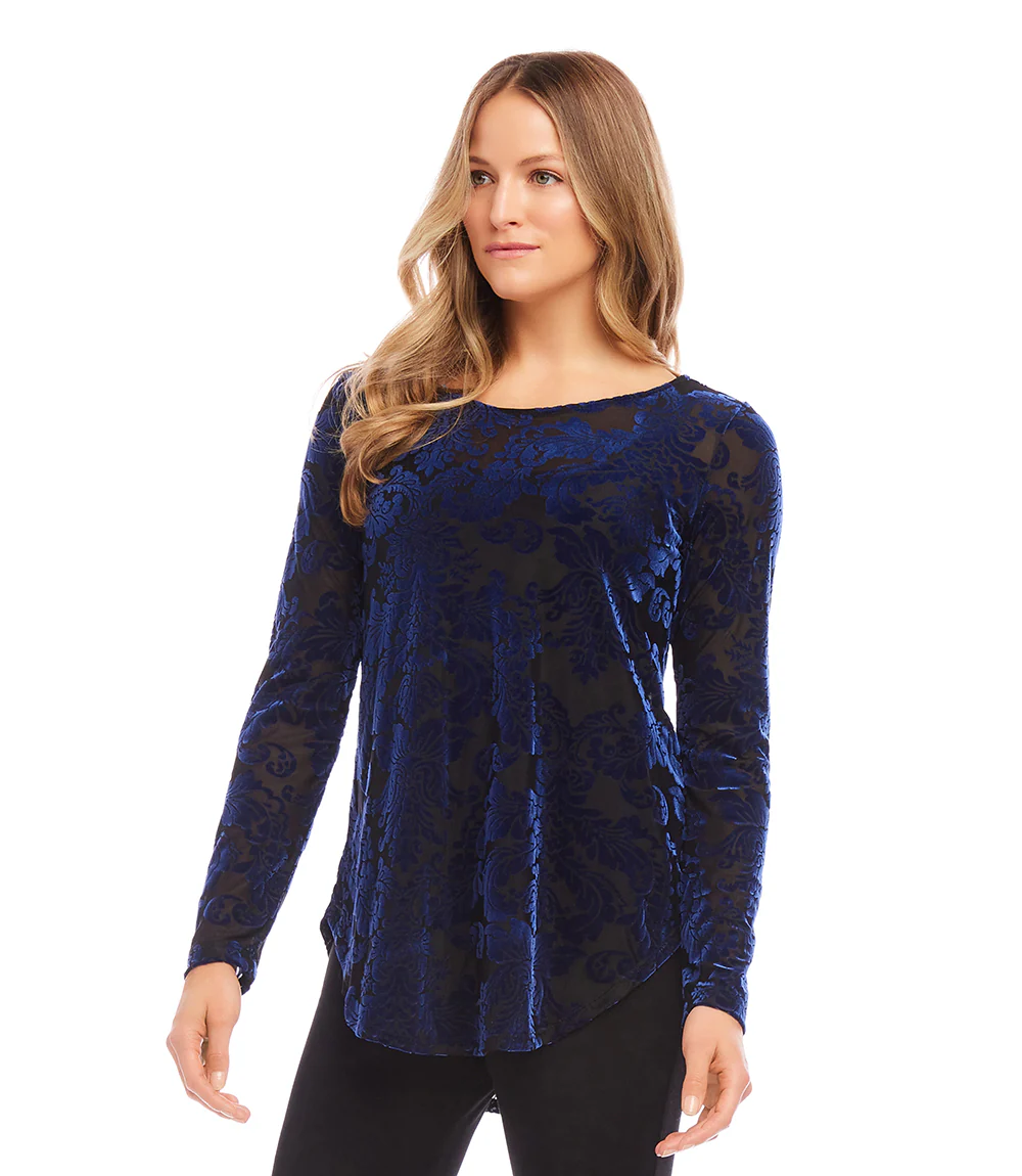 Velvet Burnout Shirttail Top - Image 4