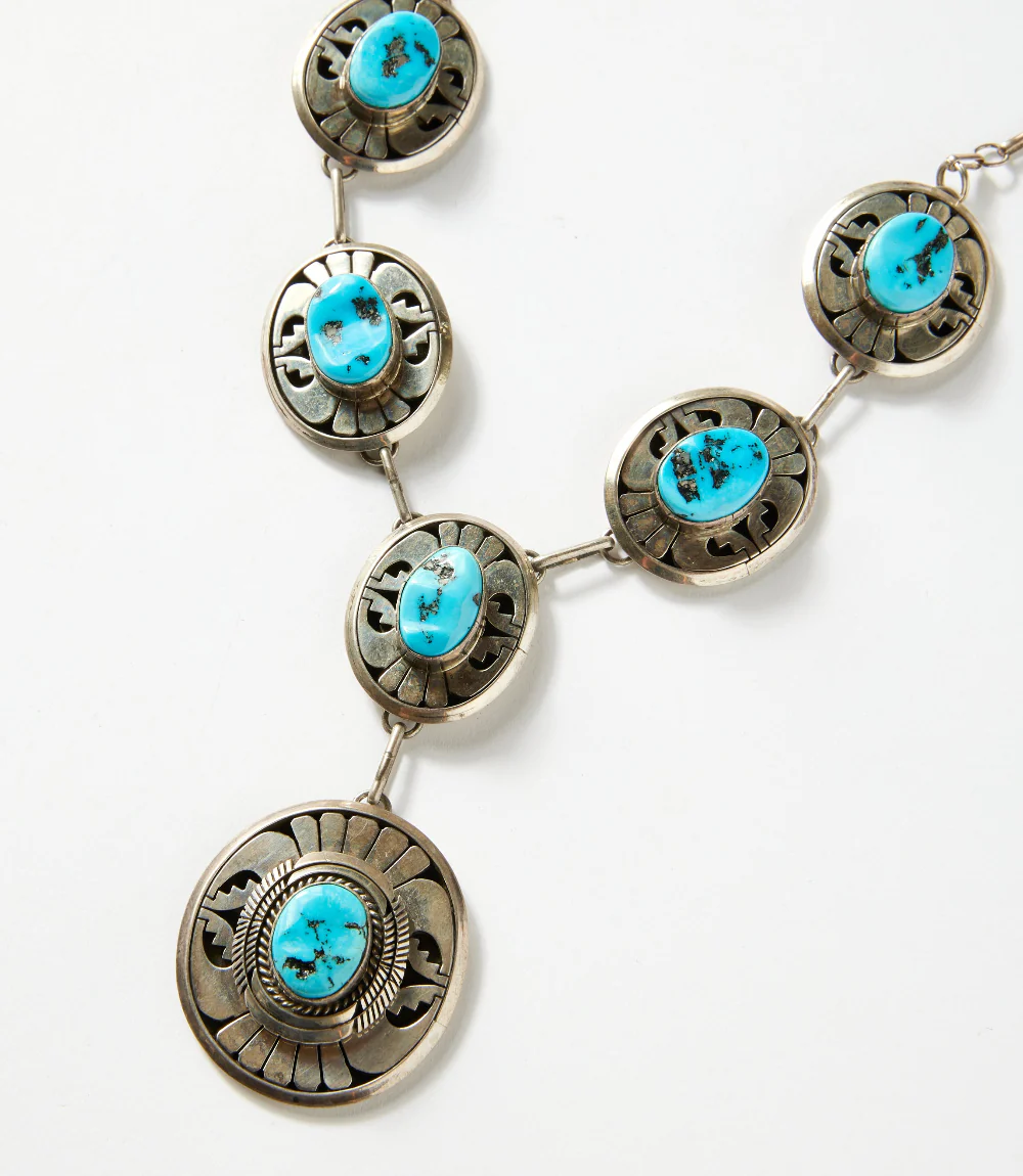 Vintage Embellished Turquoise Stone Necklace - Image 2