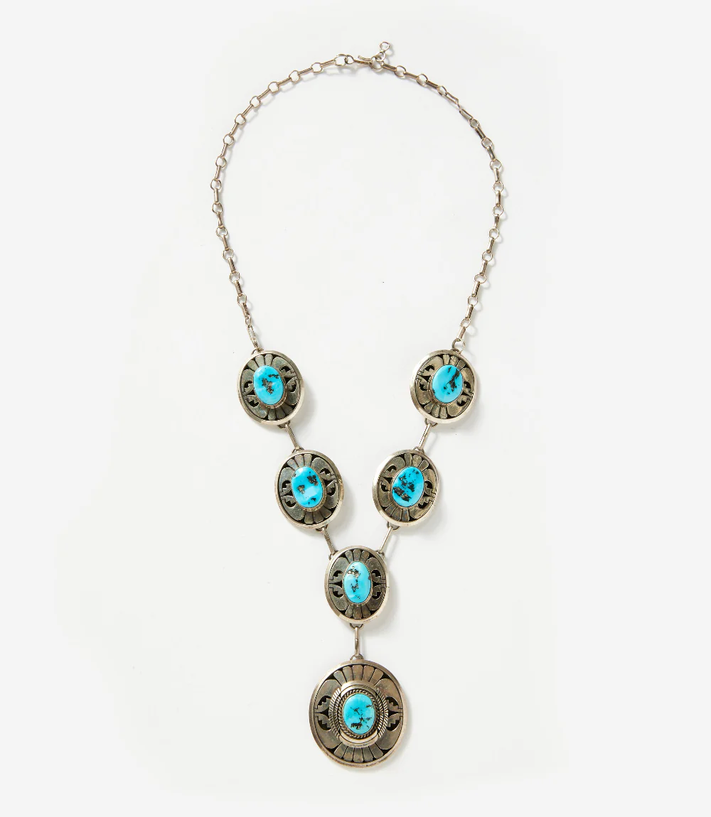 Vintage Embellished Turquoise Stone Necklace - Image 3