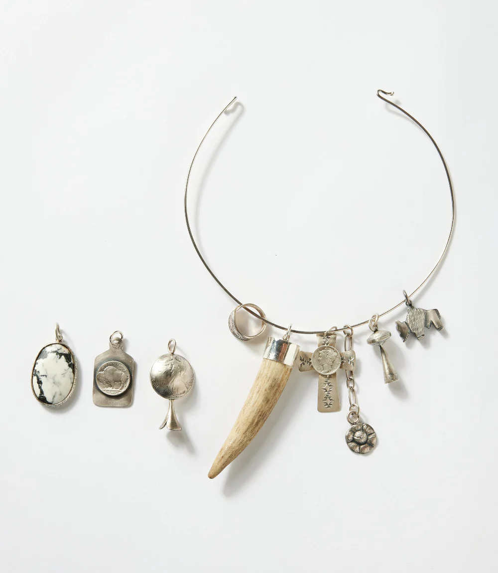 White Buffalo, Horn, Mercury Dime, Charm Necklace - Image 3