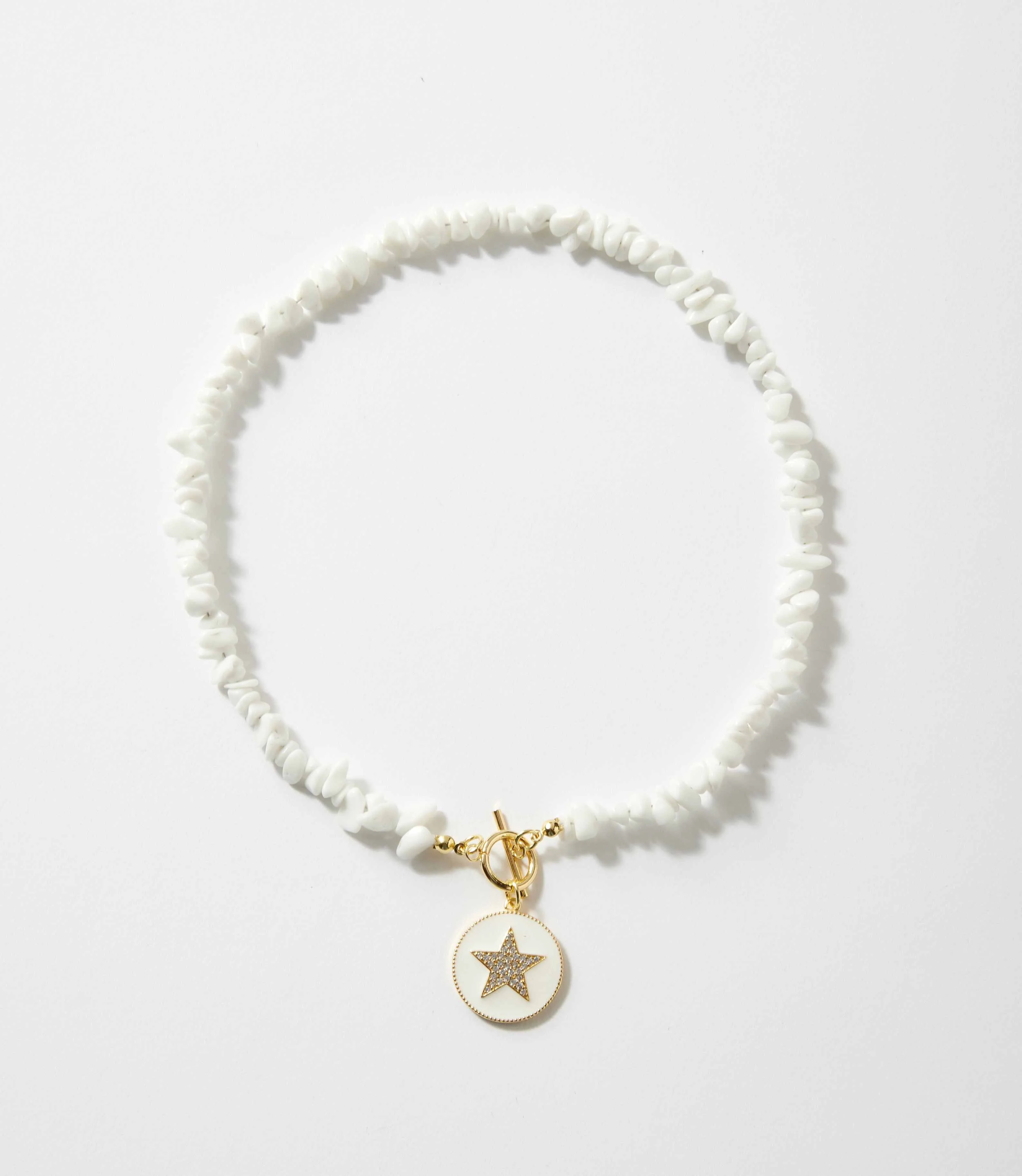 White Jade Star Pendant Necklace - Image 6