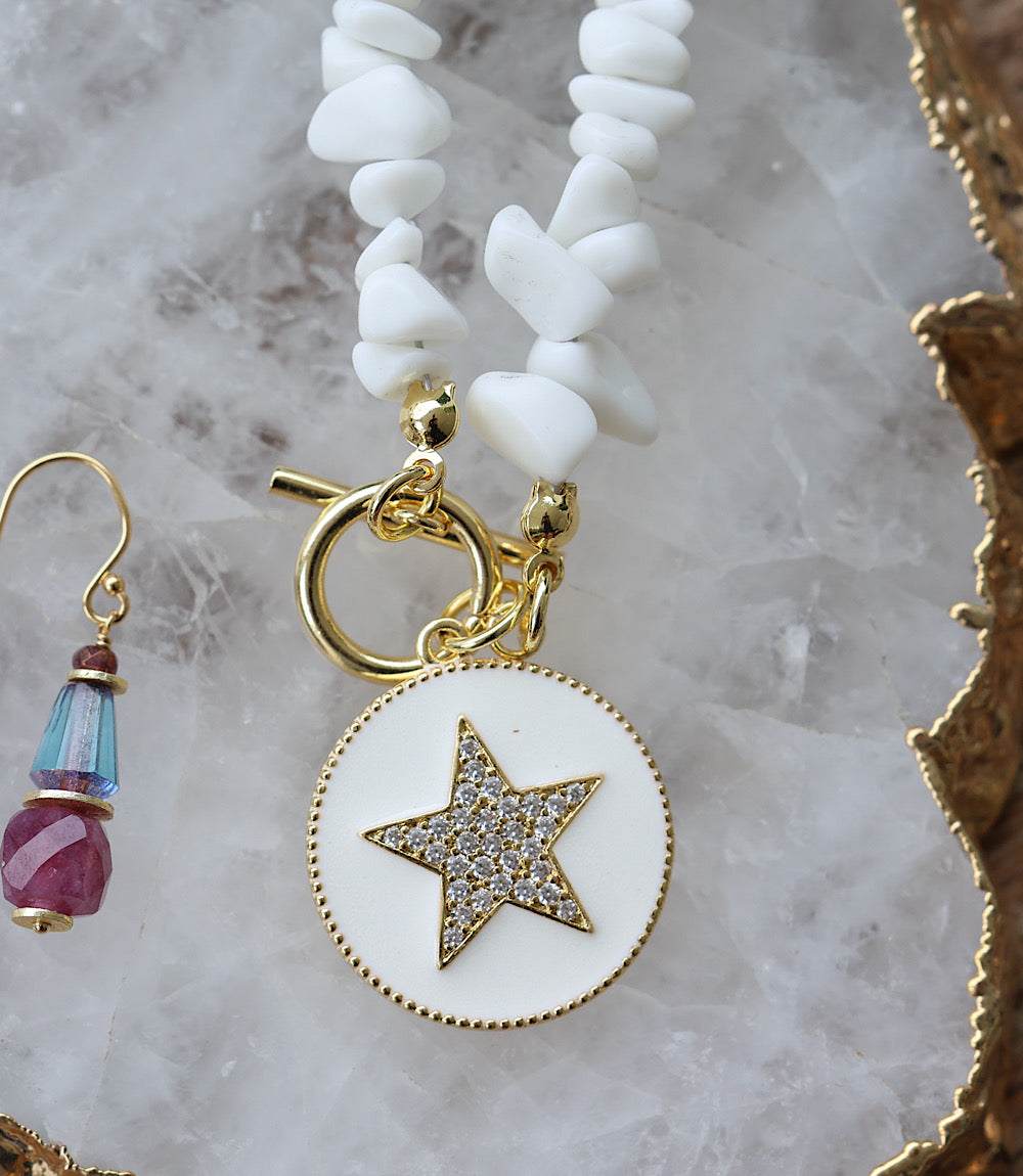 White Jade Star Pendant Necklace - Image 8