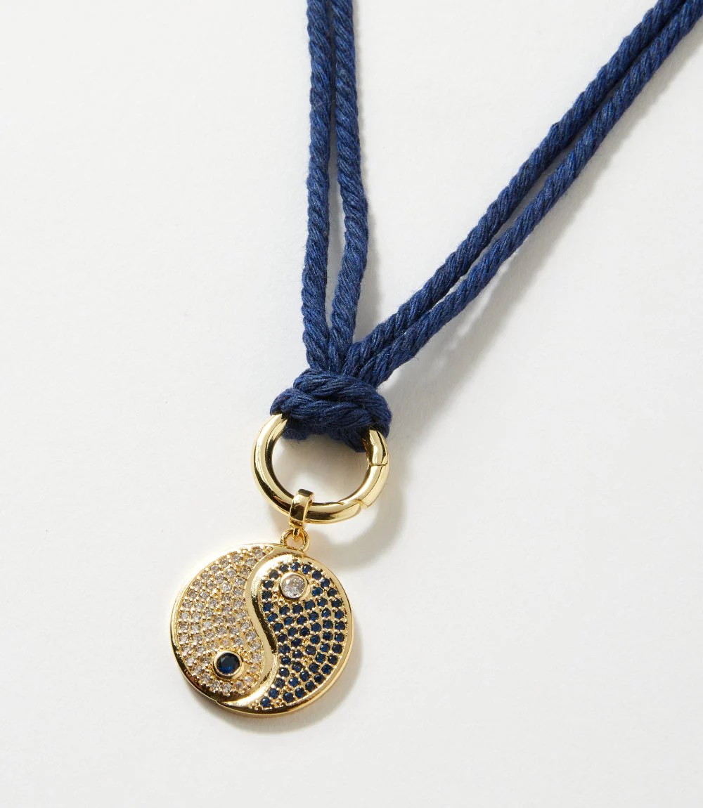 Yin Yang Disc Cord Necklace - Image 3